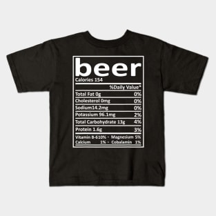 Beer Nutrition Thanksgiving Costume Food Facts Xmas Gifts Kids T-Shirt